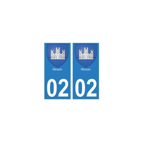 02 Hirson ville autocollant plaque