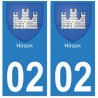 02 Hirson ville autocollant plaque