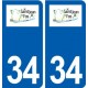 34 Saint-Jean-de-Fos logo ville autocollant plaque stickers