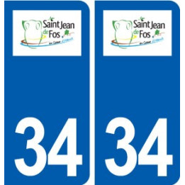 34 Saint-Jean-de-Fos logo ville autocollant plaque stickers