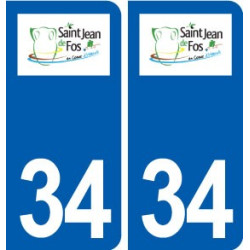 34 Saint-Jean-de-Fos logo ville autocollant plaque stickers