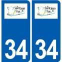 34 Saint-Jean-de-Fos logo ville autocollant plaque stickers
