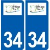 34 Saint-Jean-de-Fos logo ville autocollant plaque stickers