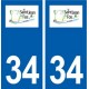 34 Saint-Jean-de-Fos logo ville autocollant plaque stickers