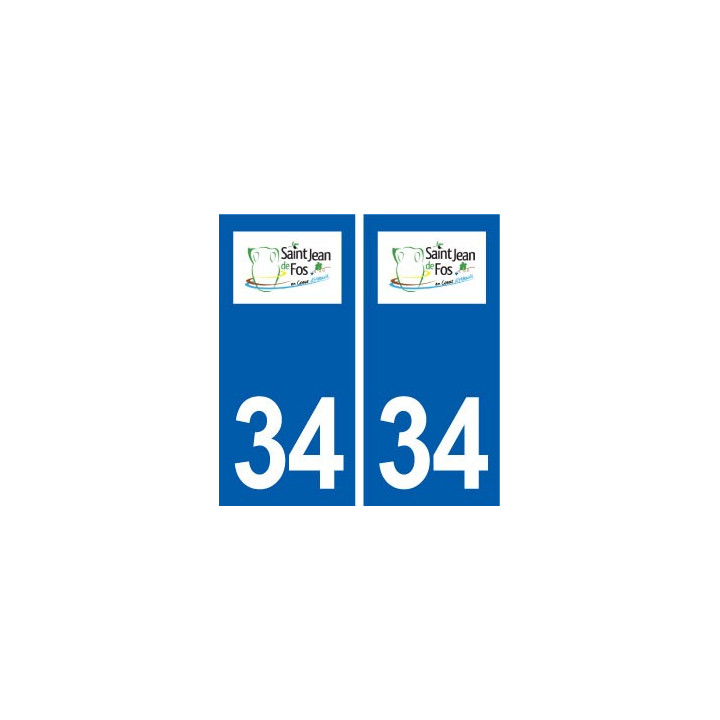 34 Saint-Jean-de-Fos logo ville autocollant plaque stickers
