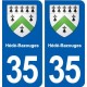 35 Hédé-Bazouges blason  autocollant plaque stickers ville