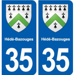 35 Hédé-Bazouges blason  autocollant plaque stickers ville