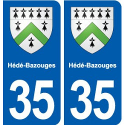 35 Hédé-Bazouges blason  autocollant plaque stickers ville