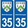 35 Hédé-Bazouges blason  autocollant plaque stickers ville