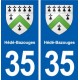 35 Hédé-Bazouges blason  autocollant plaque stickers ville