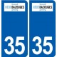 35 Hédé-Bazouges logo autocollant plaque stickers ville