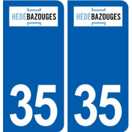 35 Hédé-Bazouges logo autocollant plaque stickers ville