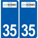 35 Hédé-Bazouges logo autocollant plaque stickers ville