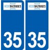 35 Hédé-Bazouges logo autocollant plaque stickers ville