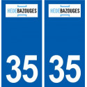35 Hédé-Bazouges logo autocollant plaque stickers ville