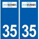 35 Hédé-Bazouges logo autocollant plaque stickers ville