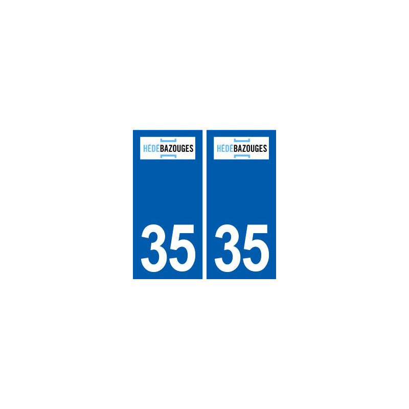 35 Hédé-Bazouges logo autocollant plaque stickers ville