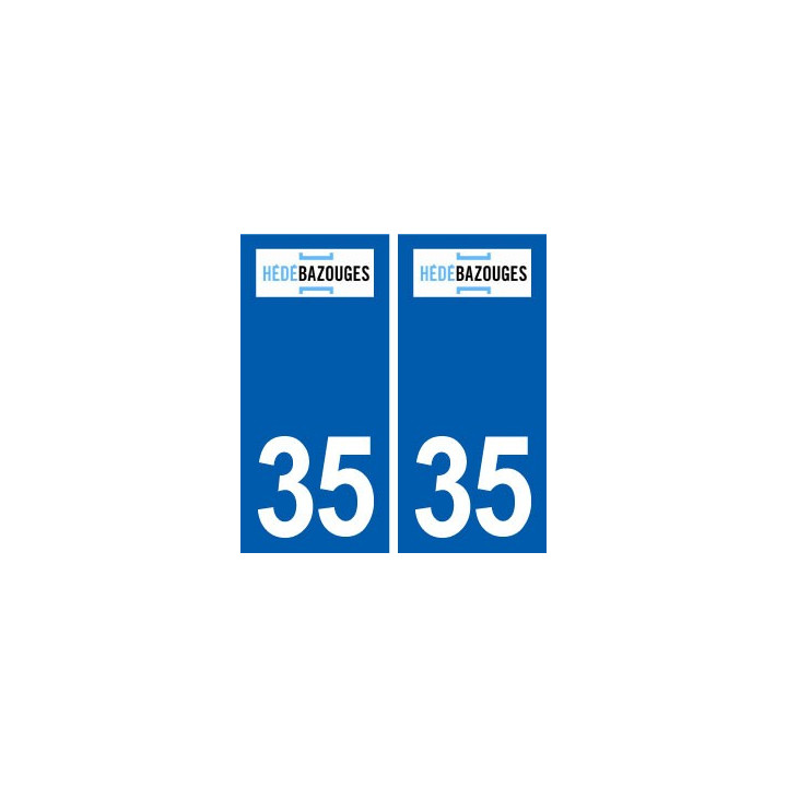 35 Hédé-Bazouges logo autocollant plaque stickers ville
