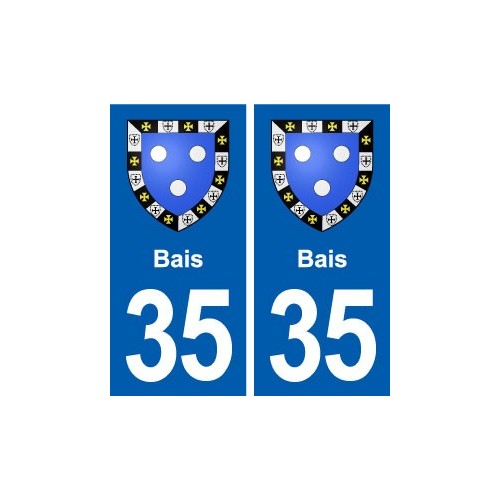 35 Bais blason  autocollant plaque stickers ville