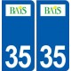 35 Bais logo autocollant plaque stickers ville