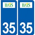 35 Bais logo autocollant plaque stickers ville