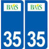 35 Bais logo autocollant plaque stickers ville