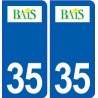 35 Bais logo autocollant plaque stickers ville