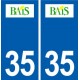 35 Bais logo autocollant plaque stickers ville