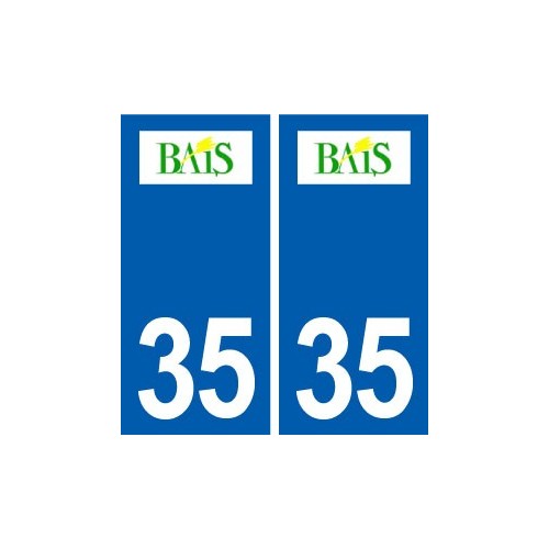 35 Bais logo autocollant plaque stickers ville