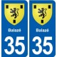 35 Balazé blason  autocollant plaque stickers ville