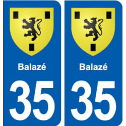 35 Balazé blason  autocollant plaque stickers ville