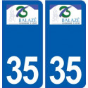 35 Balazé logo autocollant plaque stickers ville