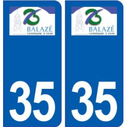 35 Balazé logo autocollant plaque stickers ville