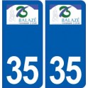 35 Balazé logo autocollant plaque stickers ville