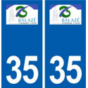 35 Balazé logo autocollant plaque stickers ville