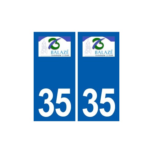 35 Balazé logo autocollant plaque stickers ville