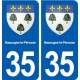 35 Bazouges-la-Pérouse blason  autocollant plaque stickers ville