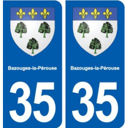 35 Bazouges-la-Pérouse blason  autocollant plaque stickers ville