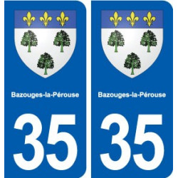 35 Bazouges-la-Pérouse blason  autocollant plaque stickers ville