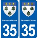 35 Bazouges-la-Pérouse blason  autocollant plaque stickers ville