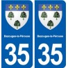 35 Bazouges-la-Pérouse blason  autocollant plaque stickers ville