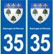 35 Bazouges-la-Pérouse blason  autocollant plaque stickers ville