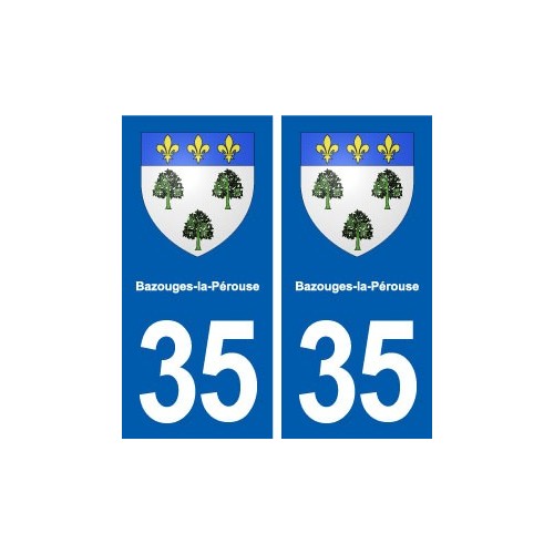 35 Bazouges-la-Pérouse blason  autocollant plaque stickers ville