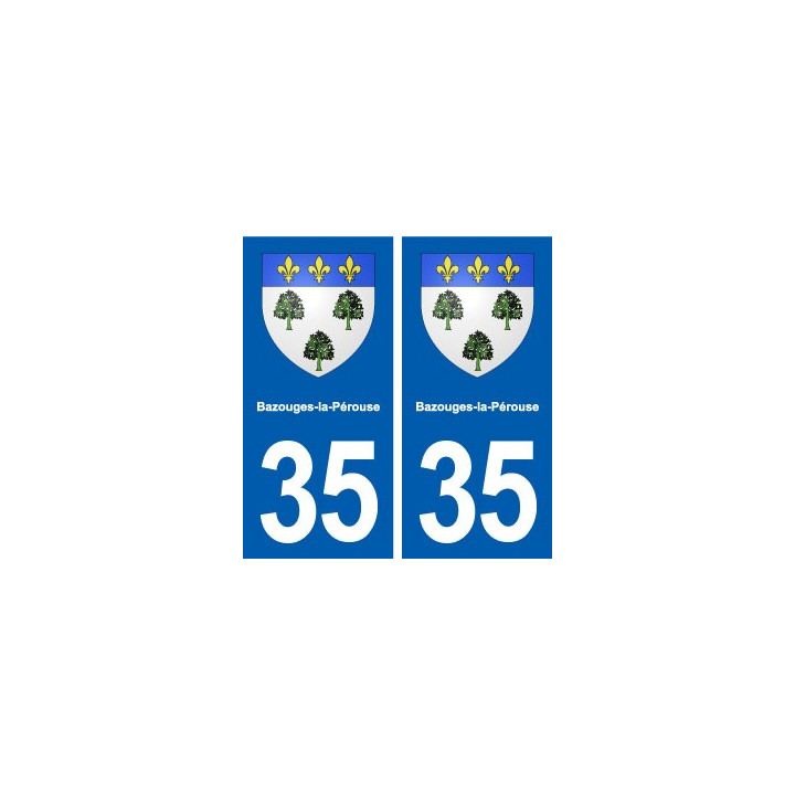 35 Bazouges-la-Pérouse blason  autocollant plaque stickers ville