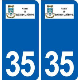 35 Bazouges-la-Pérouse logo autocollant plaque stickers ville