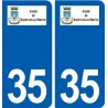 35 Bazouges-la-Pérouse logo autocollant plaque stickers ville