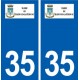 35 Bazouges-la-Pérouse logo autocollant plaque stickers ville