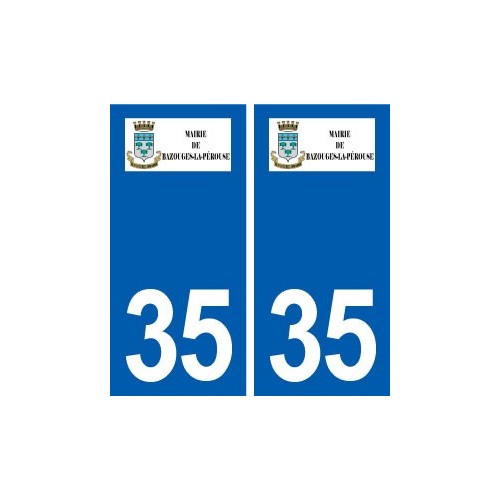 35 Bazouges-la-Pérouse logo autocollant plaque stickers ville