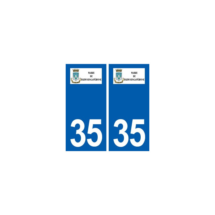 35 Bazouges-la-Pérouse logo autocollant plaque stickers ville