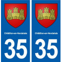 35 Châtillon-en-Vendelais blason  autocollant plaque stickers ville